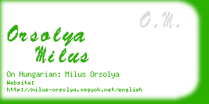 orsolya milus business card